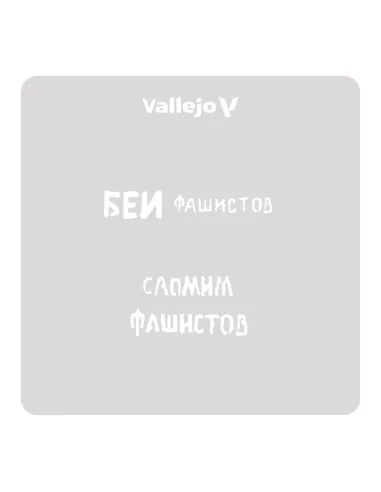 Vallejo Stencils: Soviet Slogans WWII nº 1 125 x 125 mm - Vallejo S...