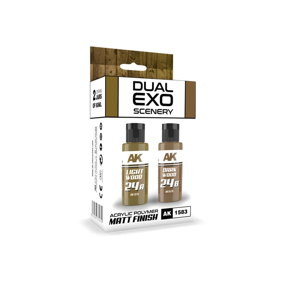 LIGHT WOOD & DARK WOOD DUAL EXO Set 24 - AK Interactive AK1583 LIGHT WOOD & DARK WOOD DUAL EXO Set 24 - AK Interactive AK1583