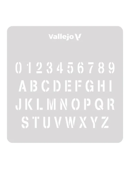 Vallejo Stencils: Stamp Font 125 x 125 mm - Vallejo ST-LET002
