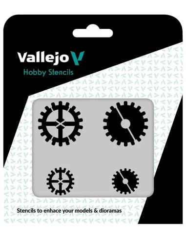 Vallejo Stencils: Gear Marks 125 x 125 mm - Vallejo ST-SF001