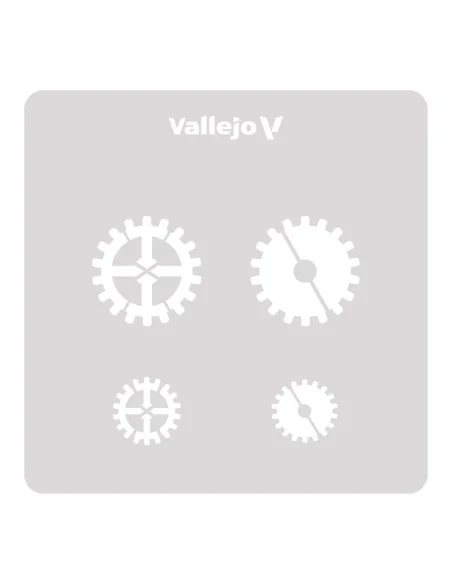Vallejo Stencils: Gear Marks 125 x 125 mm - Vallejo ST-SF001