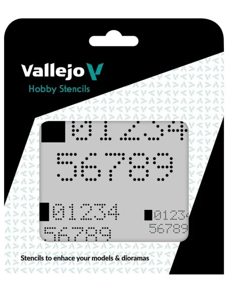 Vallejo Stencils: Digital Numbers 125 x 125 mm - Vallejo ST-SF004