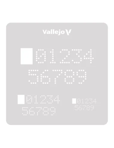 Vallejo Stencils: Digital Numbers 125 x 125 mm - Vallejo ST-SF004