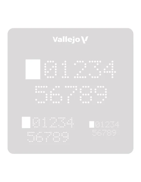 Vallejo Stencils: Digital Numbers 125 x 125 mm - Vallejo ST-SF004