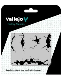 Vallejo Stencils: Cracked Wall 125 x 125 mm - Vallejo ST-TX001