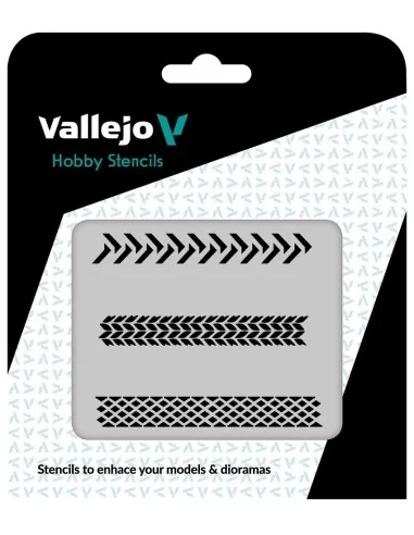 Vallejo Stencils: Tyre Marks 125 x 125 mm - Vallejo ST-TX002