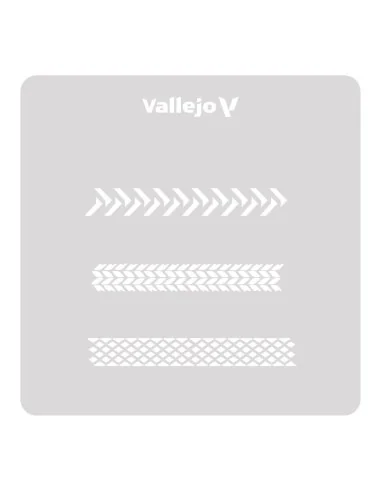 Vallejo Stencils: Tyre Marks 125 x 125 mm - Vallejo ST-TX002