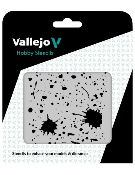 Vallejo Stencils: Splash & Stains 125 x 125 mm - Vallejo ST-TX003