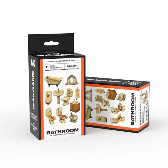 BATHROOM SET WARGAME (RESIN 30-35MM) - AK Interactive AK1354