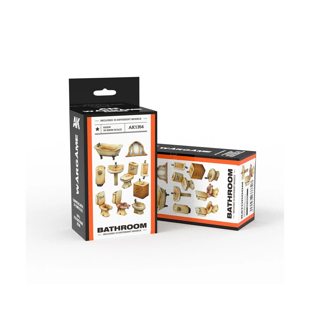 BATHROOM SET WARGAME (RESIN 30-35MM) - AK Interactive AK1354