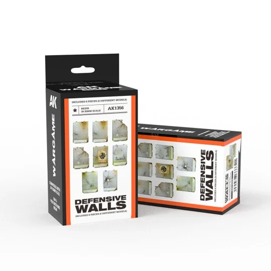 DEFENSIVE WALLS SET WARGAME (RESIN 30-35MM) - AK Interactive AK1356