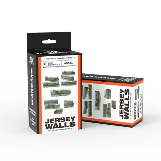 JERSEY WALLS SET WARGAME (RESIN 30-35MM) - AK Interactive AK1357