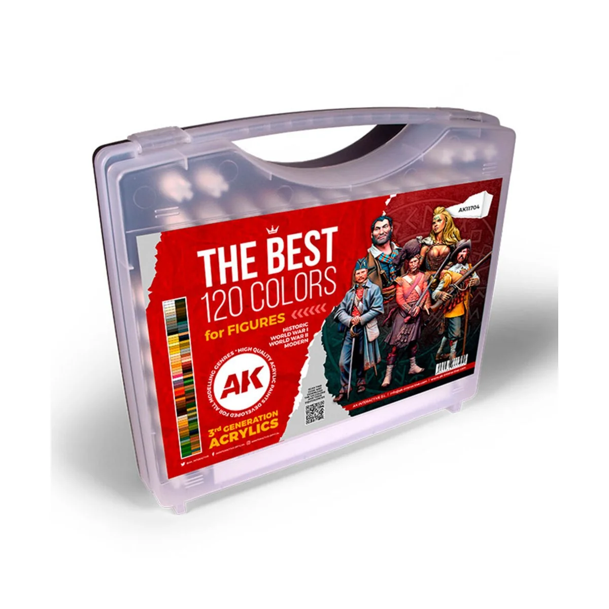 3G PLASTIC BRIEFCASE 120 FIGURE COLORS - AK Interactive AK11704