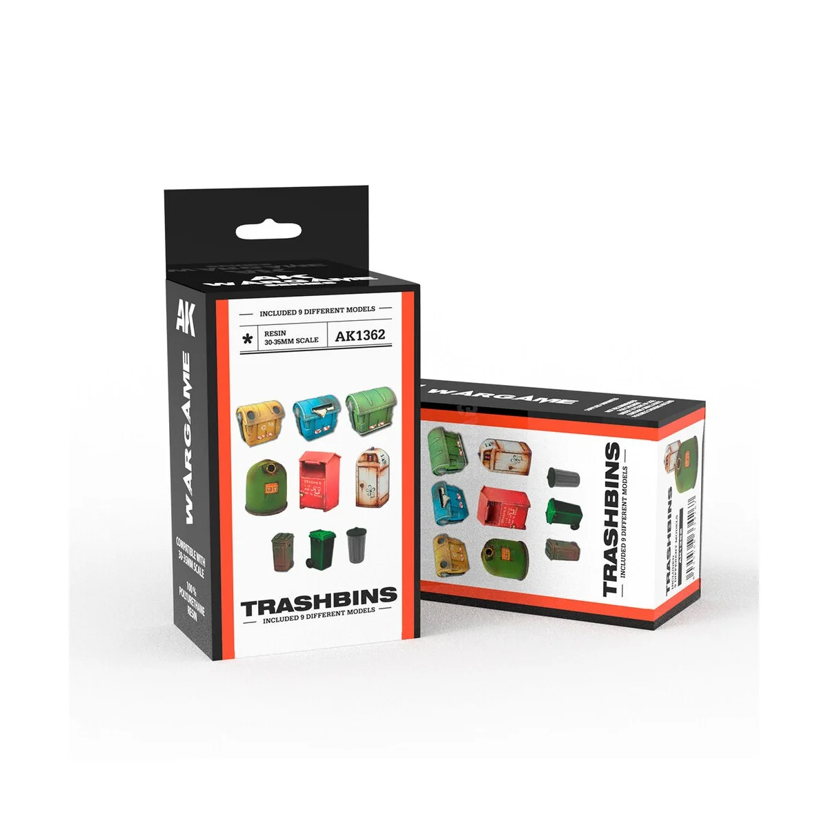 TRASHBINS SCENOGRAPHY WARGAME SET (30-35MM) - AK Interactive AK1362