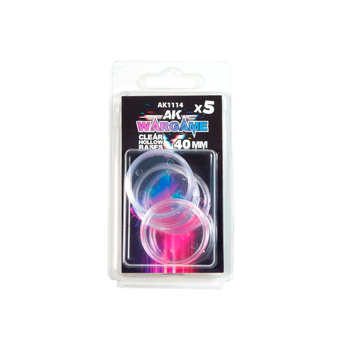 CLEAR HOLLOW BASE 40mm - 5 units - AK Interactive AK1114