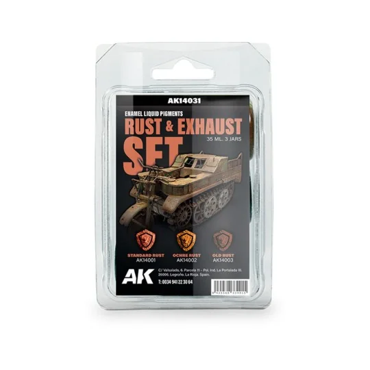RUST & EXHAUST SET - Liquid Pigment - AK Interactive AK14031