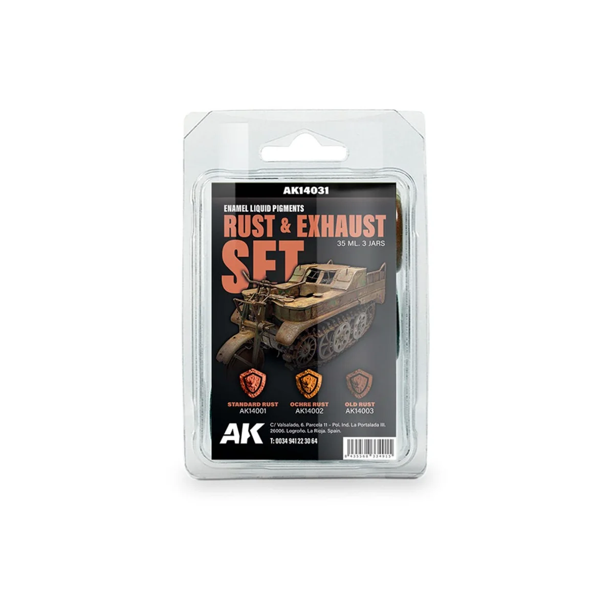 RUST & EXHAUST SET - Liquid Pigment - AK Interactive AK14031