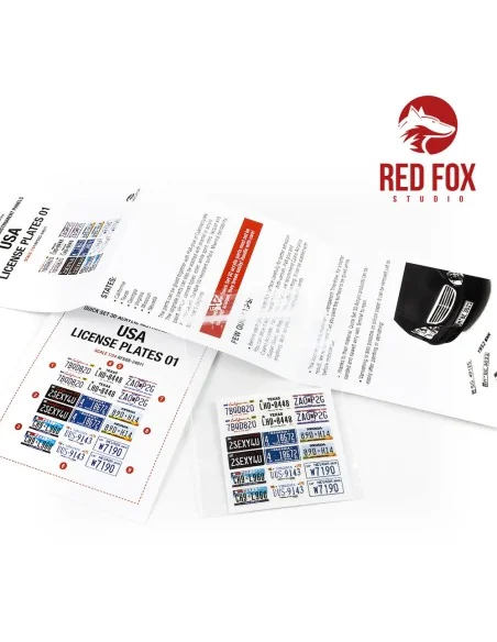 1/24 USA License plates vol.01, 1/24 - Red Fox Studio RFSQS-24011