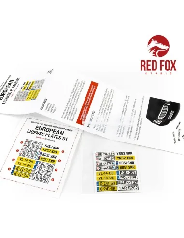1/24 European Lincense plates vol.01, 1/24 - Red Fox Studio RFSQS-2...