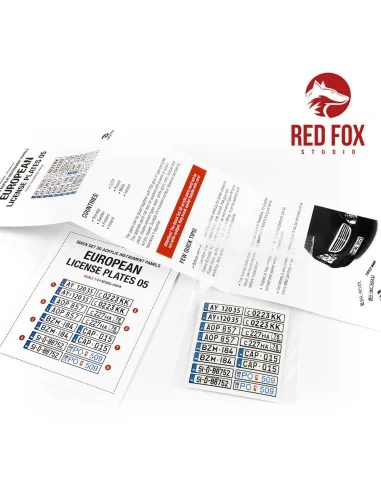 [NO_DESC] 1/24 European Lincense plates vol.05, 1/24 - Red Fox Stud...
