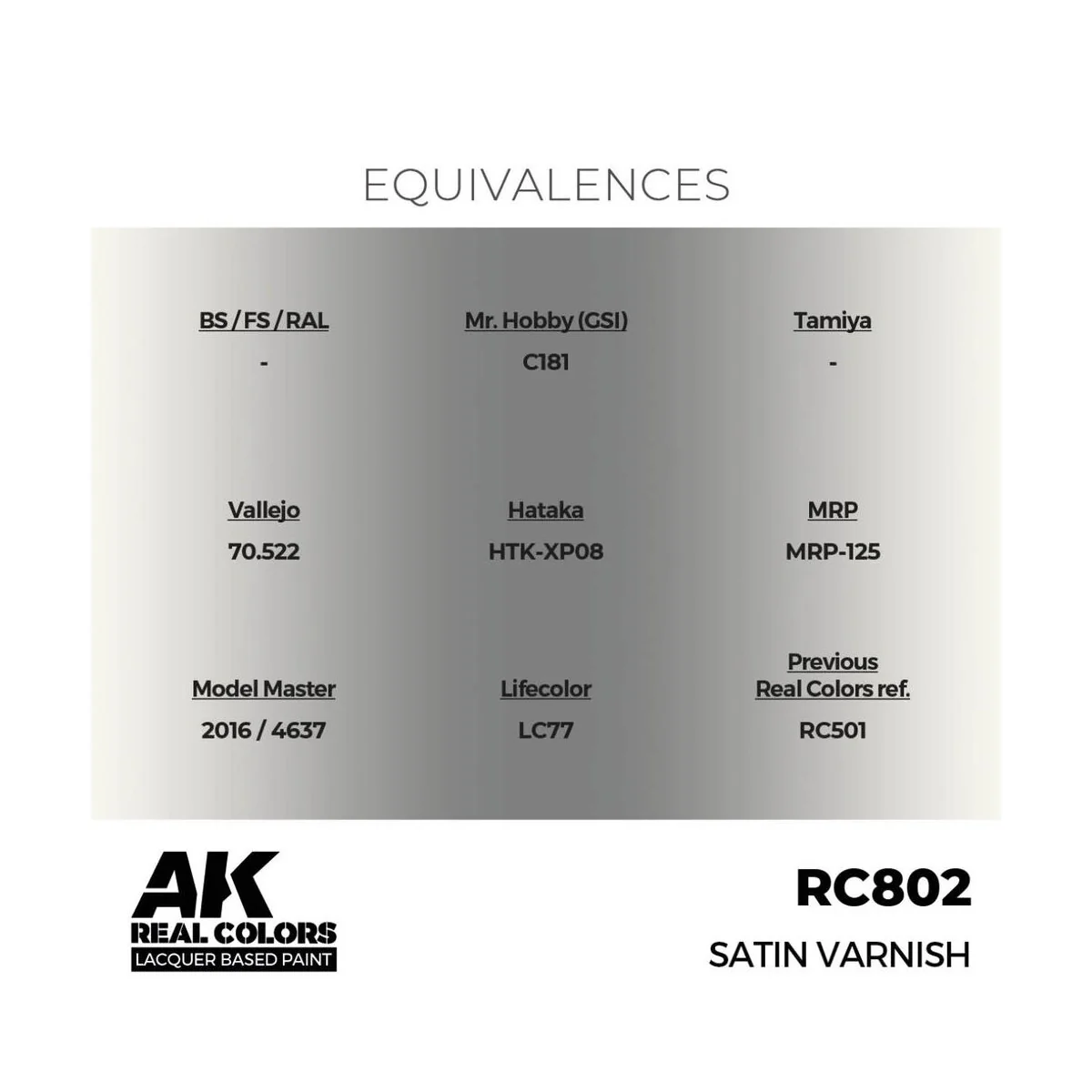Real Colors: Satin Varnish 17 ml. - AK Interactive RC802