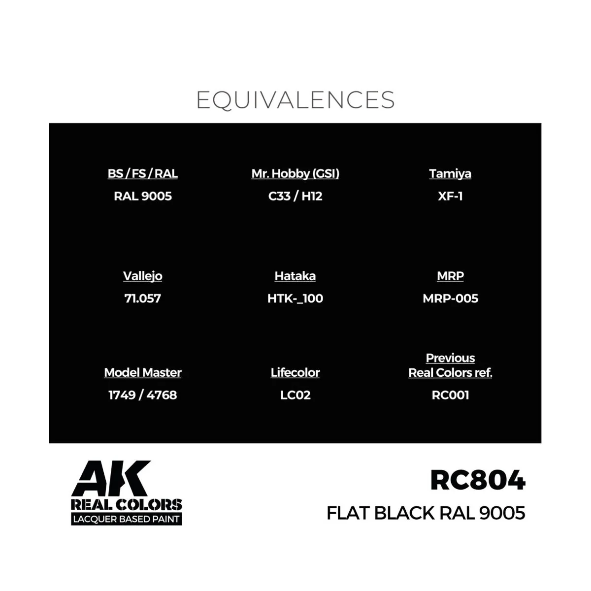 Real Colors: Flat Black RAL 9005 17 ml. - AK Interactive RC804 Real Colors: Flat Black RAL 9005 17 ml. - AK Interactive RC804