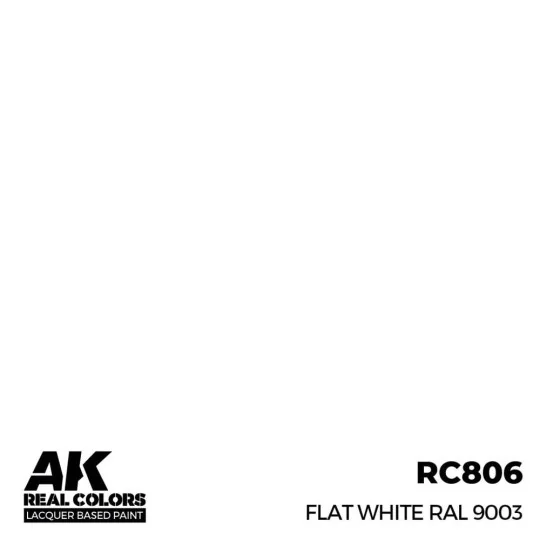 Real Colors: Flat White RAL 9003 17 ml. - AK Interactive RC806 Real Colors: Flat White RAL 9003 17 ml. - AK Interactive RC806