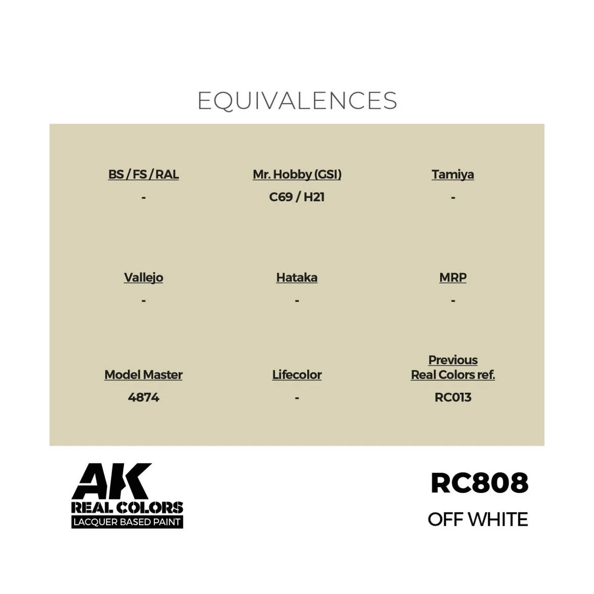 Real Colors: Off White 17 ml. - AK Interactive RC808