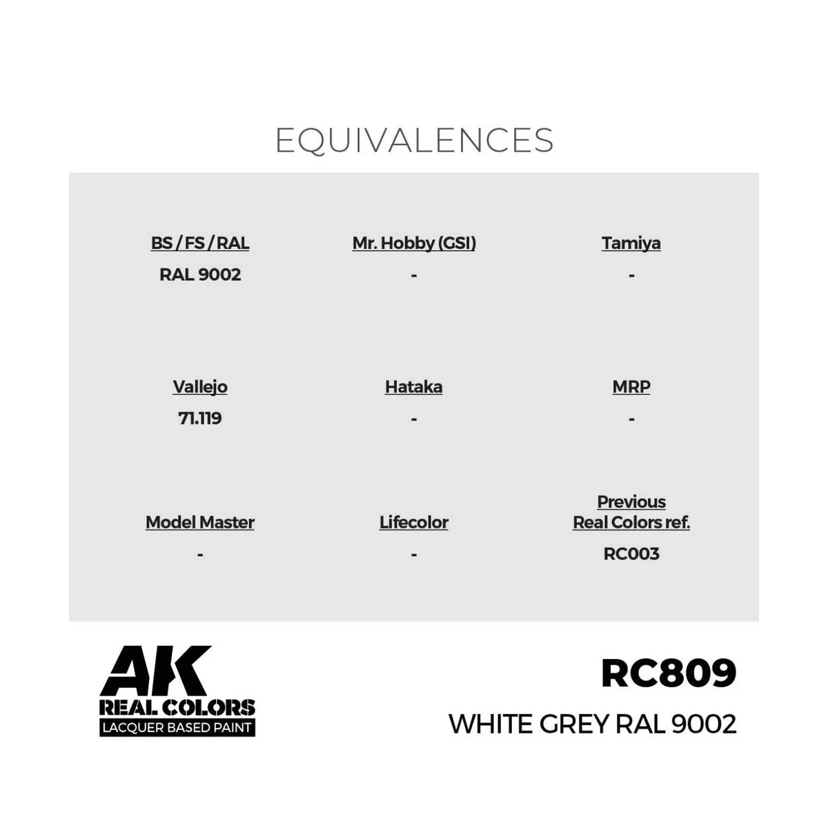 Real Colors: White Grey RAL 9002 17 ml. - AK Interactive RC809