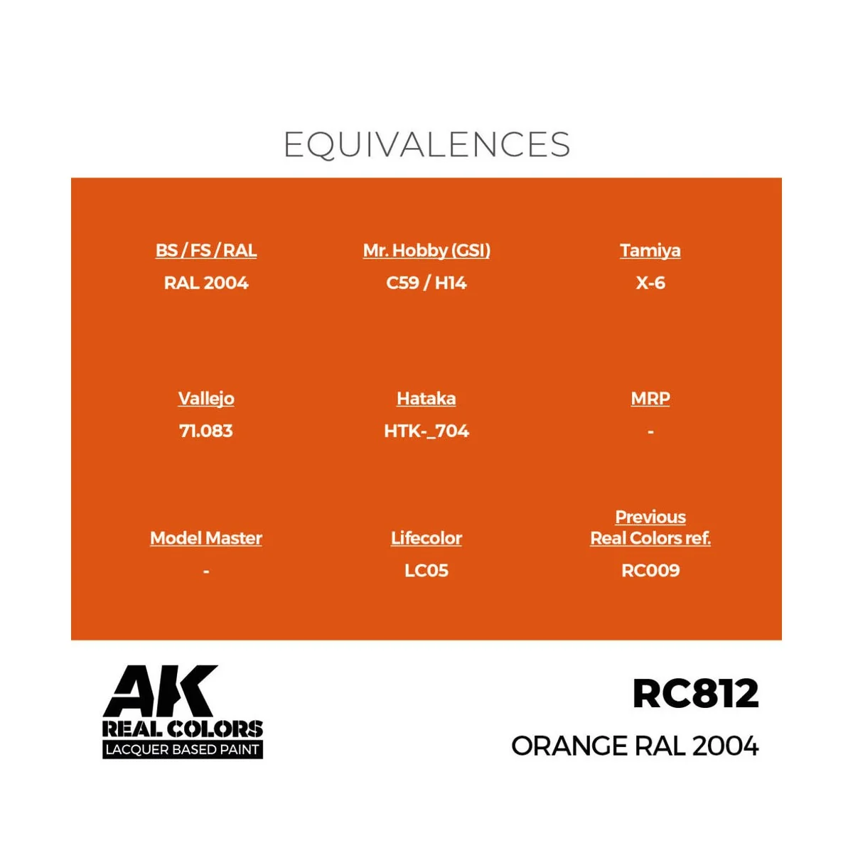 Real Colors: Orange RAL 2004 17 ml. - AK Interactive RC812 Real Colors: Orange RAL 2004 17 ml. - AK Interactive RC812