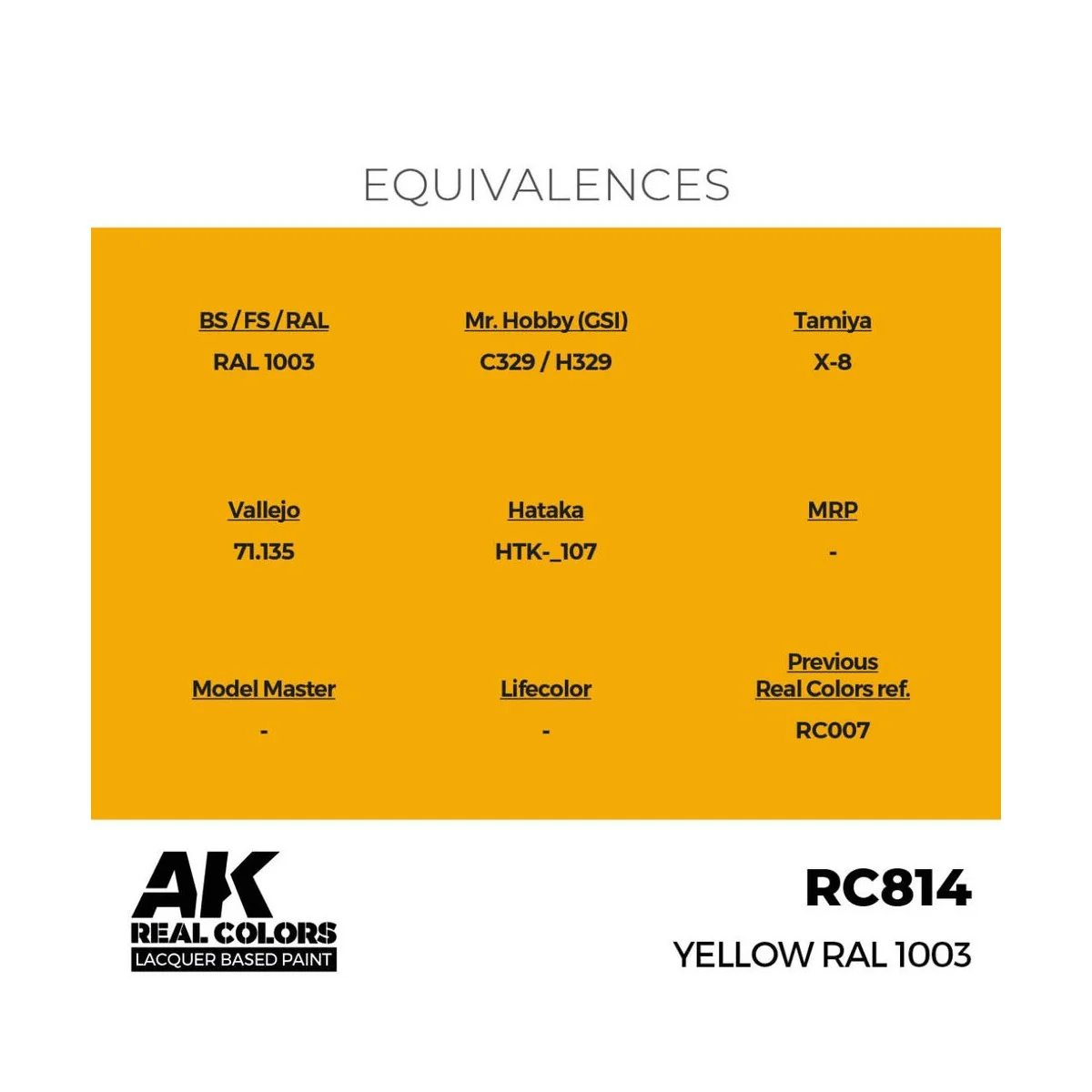Real Colors: Yellow RAL 1003 17 ml. - AK Interactive RC814