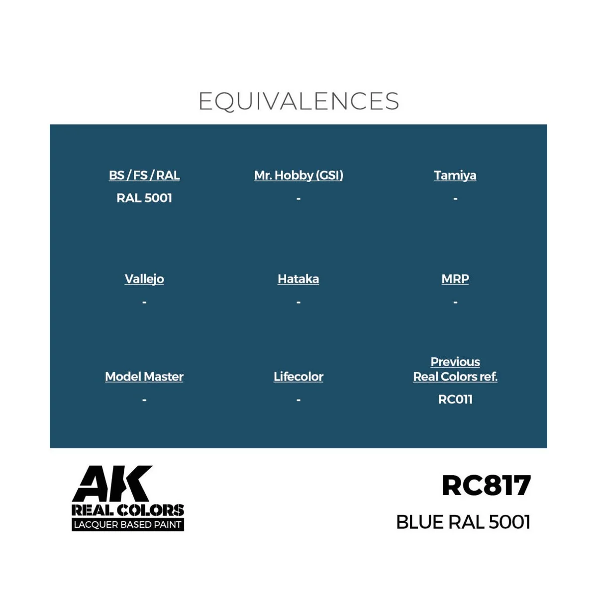 Real Colors: Blue RAL 5001 17 ml. - AK Interactive RC817
