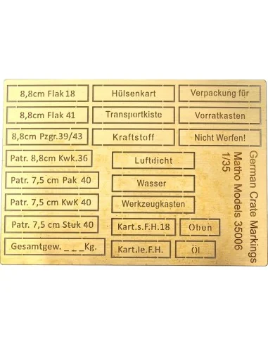 German Crate Markings (airbrush templates), 1/35 - Matho Models 35006