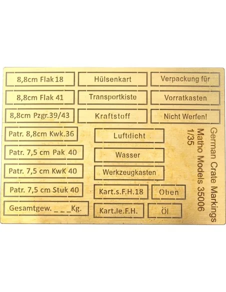 German Crate Markings (airbrush templates), 1/35 - Matho Models 35006
