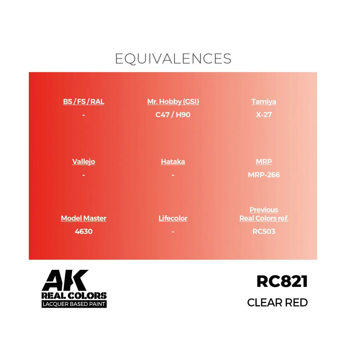 Real Colors: Clear Red 17 ml. - AK Interactive RC821
