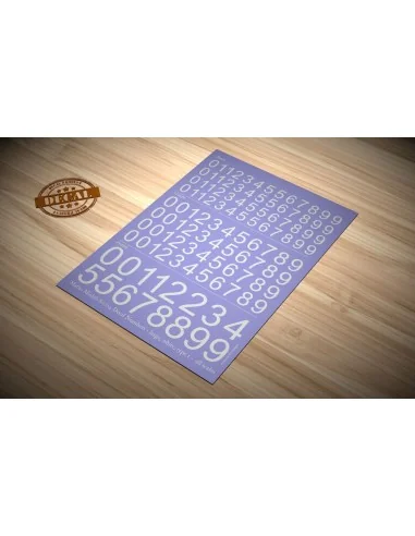 Decal Numbers - large, white, type 1 - Matho Models 80004