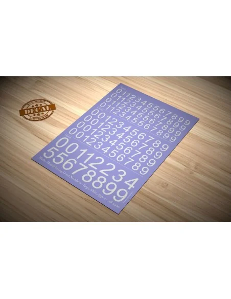 Decal Numbers - large, white, type 1 - Matho Models 80004