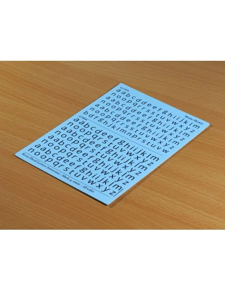 Decal Letters (lowercase) - black, 4-5mm - Matho Models 80013