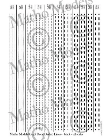 Decal Dashed Lines - black - Matho Models 80048