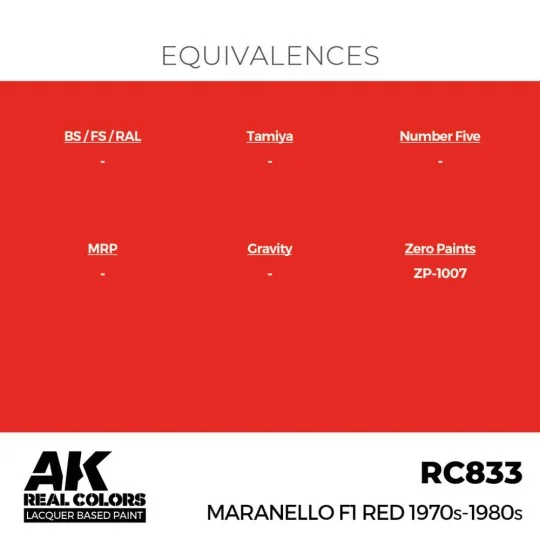 Real Colors: Maranello F1 Red 1970s-1980s 17 ml. - AK Interactive R...