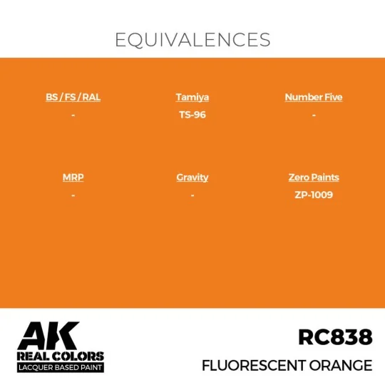 Real Colors: Fluorescent Orange 17 ml. - AK Interactive RC838
