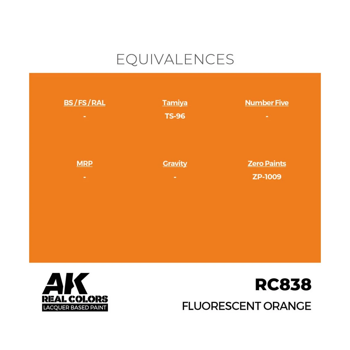 Real Colors: Fluorescent Orange 17 ml. - AK Interactive RC838