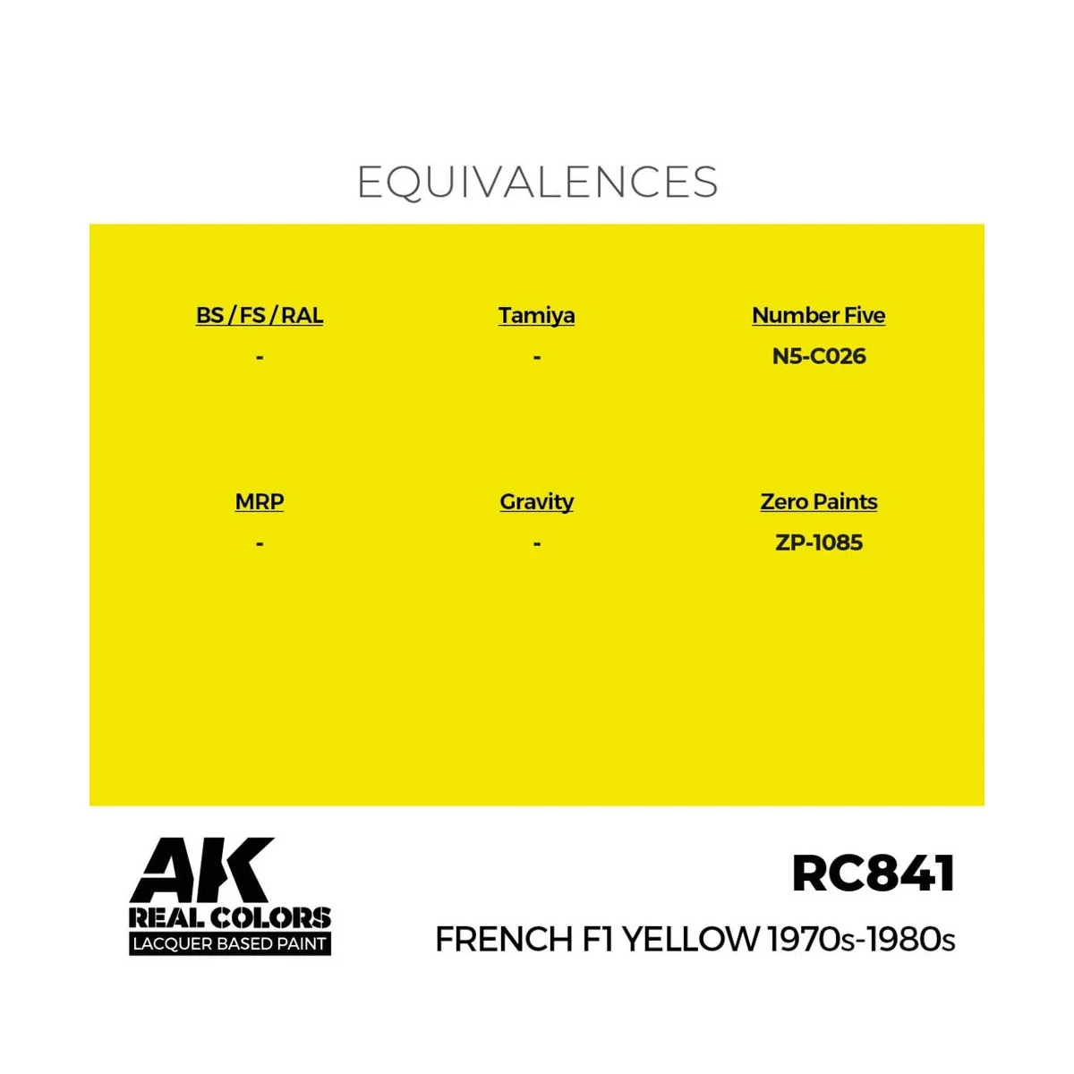 Real Colors: French F1 Yellow 1970s-1980s 17ml. - AK Interactive RC841