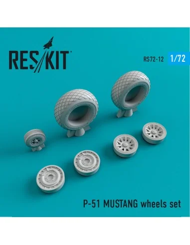 P-51 Mustang wheels set, 1/72 - ResKit Models RS72-0012