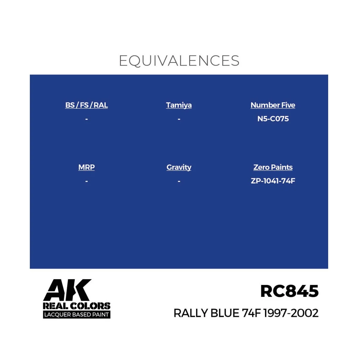 Real Colors: Rally Blue 74F 1997-2002 17 ml. - AK Interactive RC845