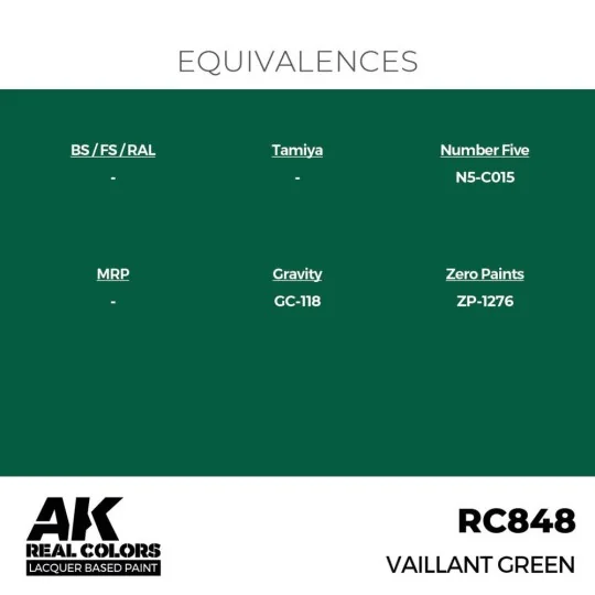Real Colors: Vaillant Green 17 ml. - AK Interactive RC848