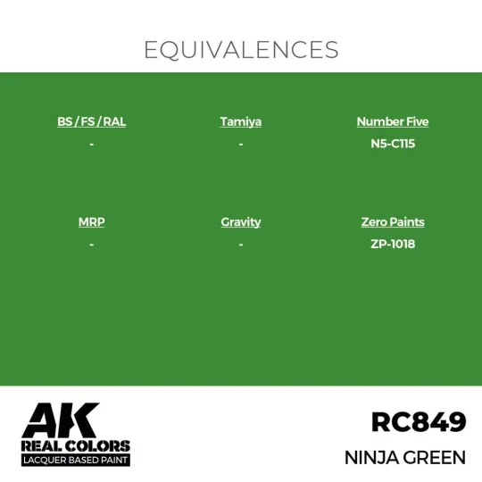 Real Colors: Ninja Green 17 ml. - AK Interactive RC849 Real Colors: Ninja Green 17 ml. - AK Interactive RC849