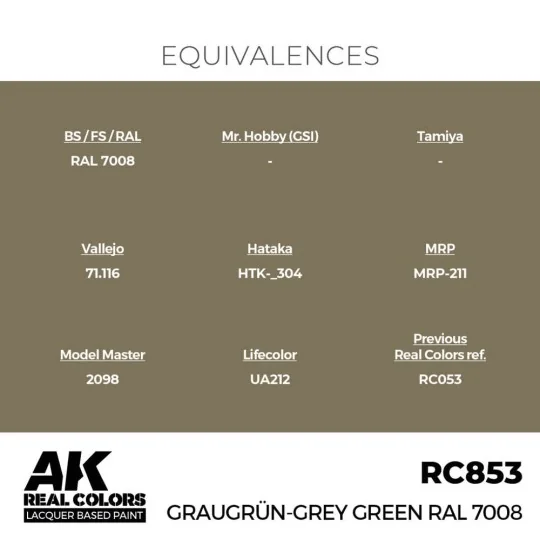 Real Colors: Graugrün-Grey Green RAL 7008 17 ml. - AK Interactive R...