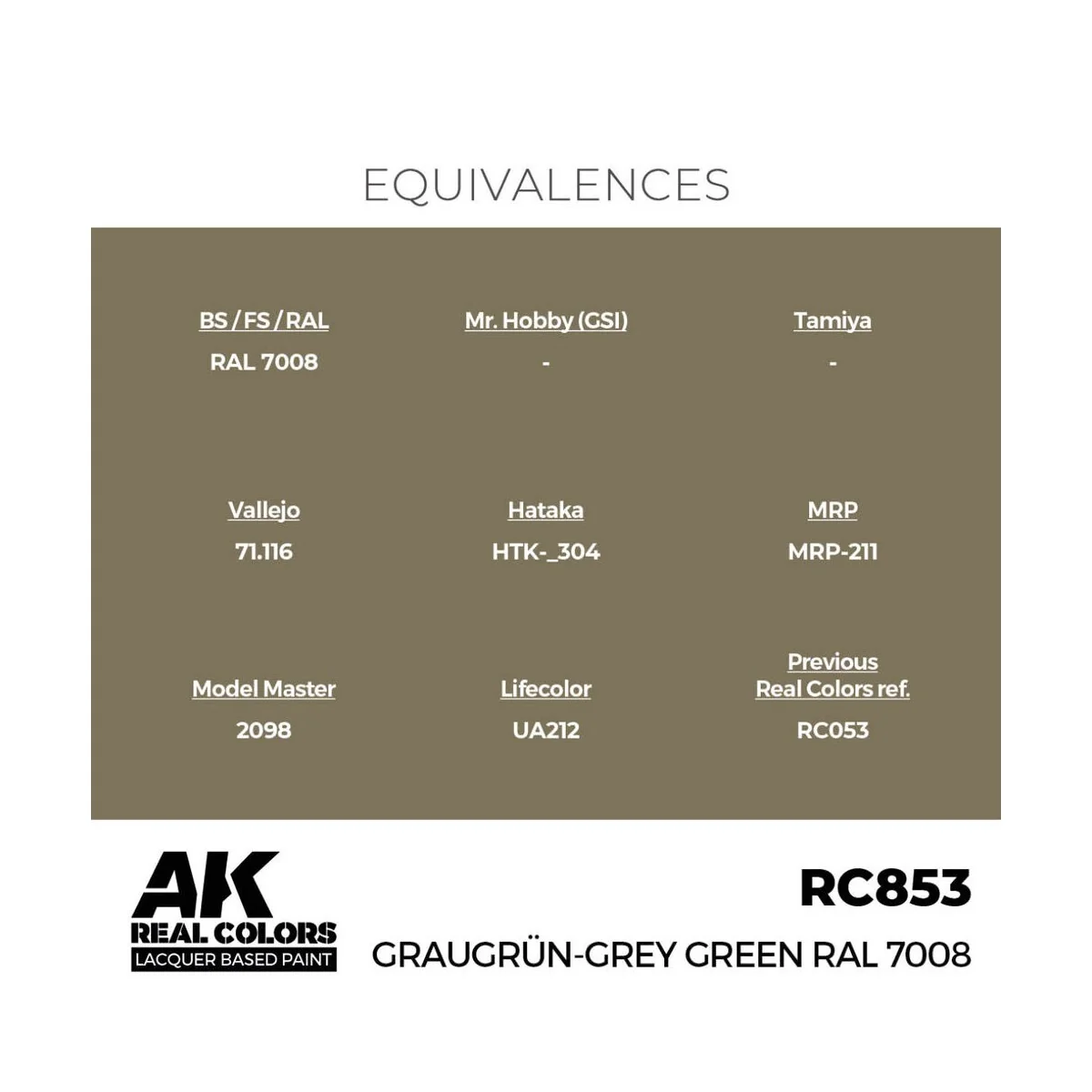 Real Colors: Graugrün-Grey Green RAL 7008 17 ml. - AK Interactive R...