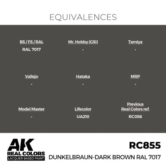 Real Colors: Dunkelbraun-Dark Brown RAL 7017 17 ml. - AK Interactiv... Real Colors: Dunkelbraun-Dark Brown RAL 7017 17 ml. - AK Interactiv...